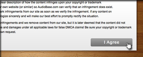 audioBase Upload Looppack Step 6 - Agree to the Terms of Service